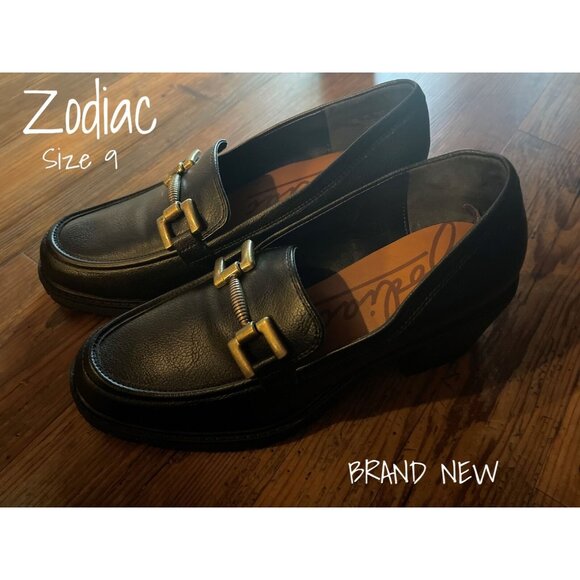 Zodiac Shoes - Zodiac Loafer Heel Shoe Black Lug Sole Women 9 US Brand New